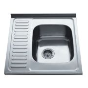 Мойка накладная HAIBA  600х600 правая толщ. 0,8мм 3 1/2 выпуск декор